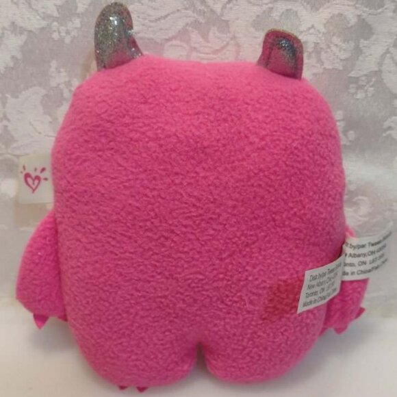Justice Pink Monster Silver Horns 5 Inch Plush Stuffed Animal Toy - Picture 7 of 7